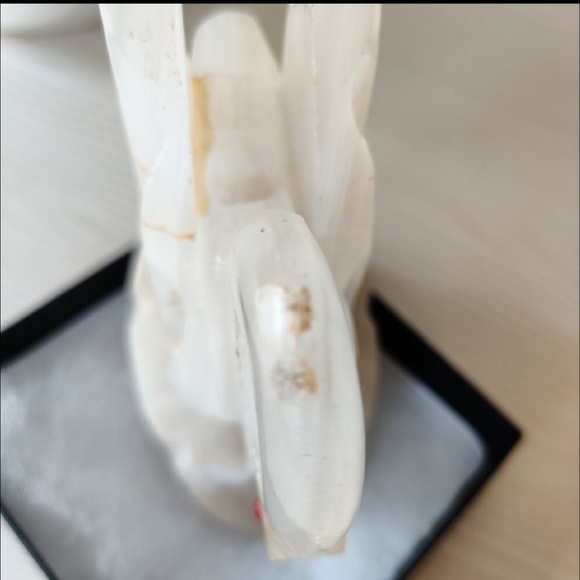Vintage Onyx Marble Stone Carved Swan Pen Holder - Picture 8 of 13